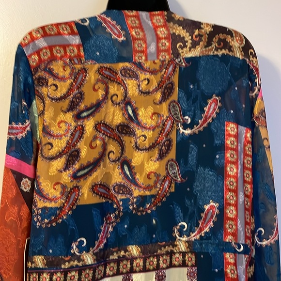 Reba The Road Less Traveled Multi Patchwork Fringe Long Duster Coat size XL - Picture 16 of 16